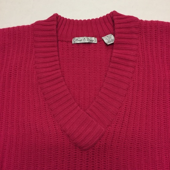 Vintage Woods & Gray Oversized V Neck Sweater SZ M - Picture 6 of 9